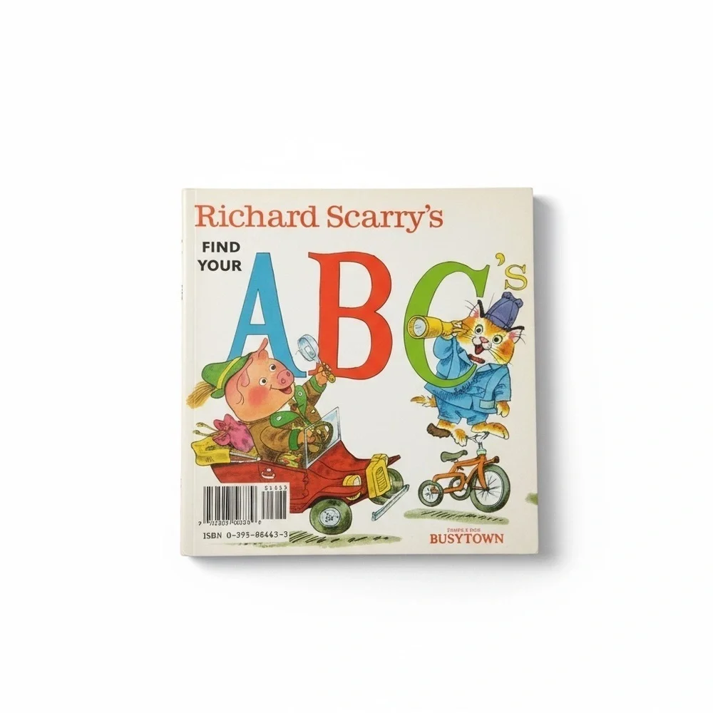 RICHARD SCARRY’s Find Your ABCs Book Kids busytown books cartoon nursery baby